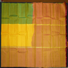 Load image into Gallery viewer, Bright Yellow-Green Pastel Kanchipuram Mubbagam Silk Saree - Vivaaha Silks & Sarees