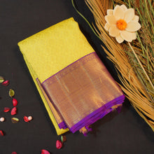 Load image into Gallery viewer, Radiant Lemon Yellow & Violet Bridal Kanchipuram Handloom Silk Saree | Vivaaha Silks - Vivaaha Silks & Sarees