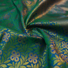 Load image into Gallery viewer, Palette of Peacock Blue & Bottle Green Bridal Kanchipuram Handloom Silk Saree - Vivaaha Silks" - Vivaaha Silks & Sarees