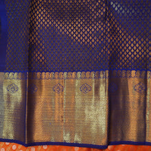 Load image into Gallery viewer, Sunset Orange Kanchipuram Silk Saree with Gold Zari Checks - Vivaaha Silks & Sarees