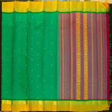 Load image into Gallery viewer, Sapphire Green with Yellow Border Kanjeevaram silk saree