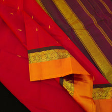 Load image into Gallery viewer, Chili Red with Yellow Border Kanjeevaram silk saree