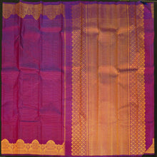 Load image into Gallery viewer, Vadamalli Purple Kanchipuram silk saree in vintage designer border