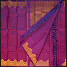 Load image into Gallery viewer, Vadamalli Purple Kanchipuram silk saree in vintage designer border