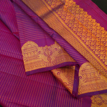 Load image into Gallery viewer, Vadamalli Purple Kanchipuram silk saree in vintage designer border