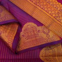 Load image into Gallery viewer, Vadamalli Purple Kanchipuram silk saree in vintage designer border