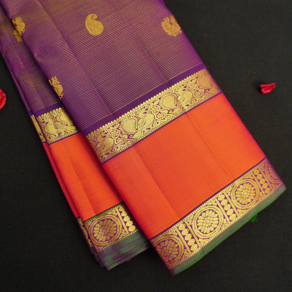 Purple Vaira Oosi Vintage Kanchipuram Silk Saree