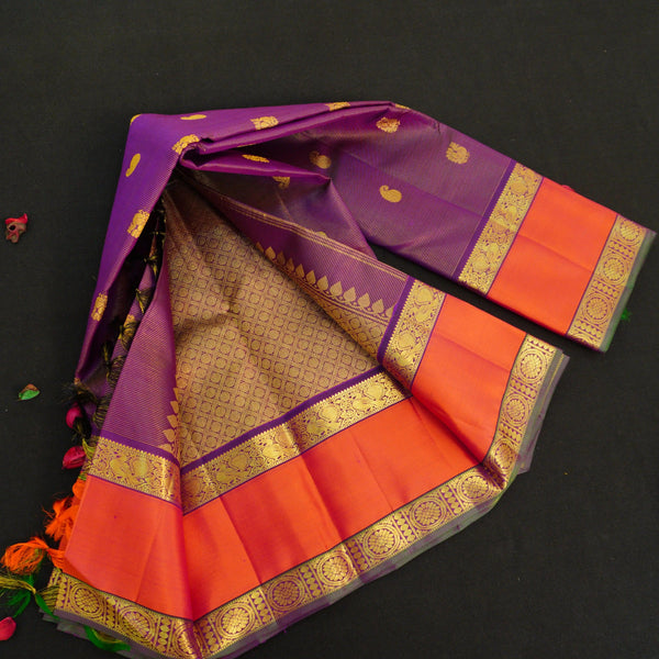 Purple Vaira Oosi Vintage Kanchipuram Silk Saree