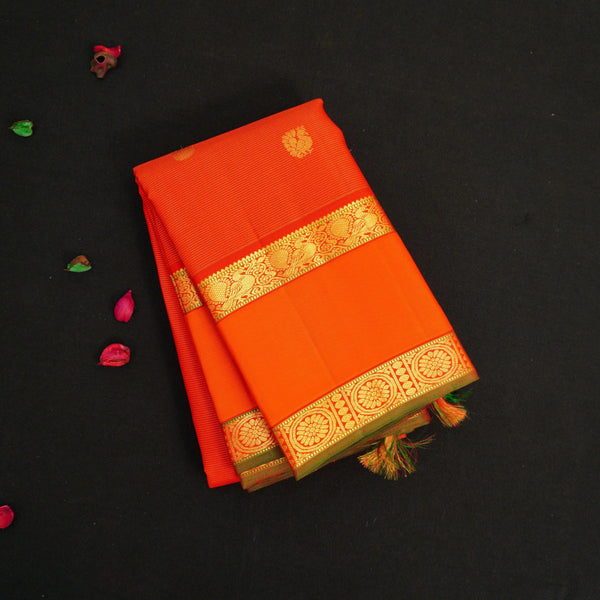 Chili Red Vaira Oosi Vintage Kanchipuram Silk Saree