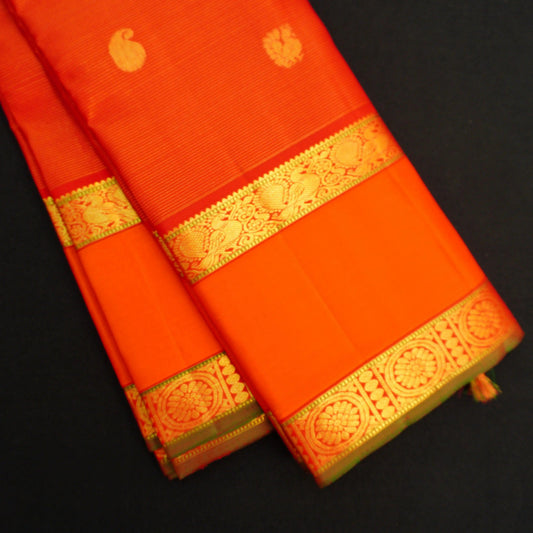 Chili Red Vaira Oosi Vintage Kanchipuram Silk Saree