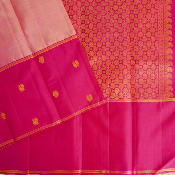Onion Pink Mubbagam Kanchipuram Silk Saree