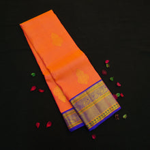 Load image into Gallery viewer, Vintage Orange Korvai Border Kanchipuram Silk Saree