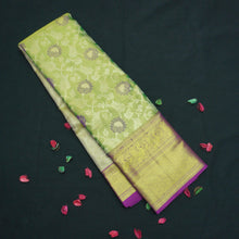 Load image into Gallery viewer, Exquisite Green and Purple Kanchipuram Tissue Silk Sari - Vivaaha Silks & Sarees