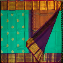 Load image into Gallery viewer, Rama Green Korvai Border Kanchipuram Silk Saree