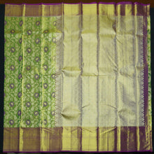 Load image into Gallery viewer, Exquisite Green and Purple Kanchipuram Tissue Silk Sari - Vivaaha Silks & Sarees
