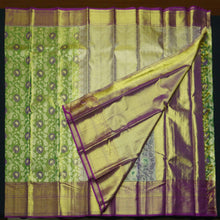 Load image into Gallery viewer, Exquisite Green and Purple Kanchipuram Tissue Silk Sari - Vivaaha Silks & Sarees