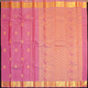 Baby pink Kanchipuram silk saree from Vivaaha Silks budget collection with golden annam and chakaram butta, rich zari pallu and traditional border.