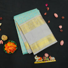 Load image into Gallery viewer, Pastel Kanchipuram Silk Saree · Pure Silk Saree · Bridal Silk Saree · Handloom Silk Saree · Traditional South Indian Saree · Wedding Silk Saree · Luxury Silk Saree . Designer Kanchipuram