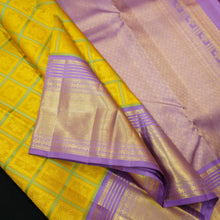Load image into Gallery viewer, Yellow Kanchipuram Silk Saree · Pure Silk Saree · Bridal Silk Saree · Handloom Silk Saree · Traditional South Indian Saree · Wedding Silk Saree · Luxury Silk Saree