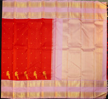 Load image into Gallery viewer, Red Kanchipuram Silk Saree · Pure Silk Saree · Bridal Silk Saree · Handloom Silk Saree · Traditional South Indian Saree · Wedding Silk Saree · Luxury Silk Saree