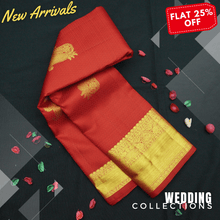 Load image into Gallery viewer, Chilly Red Wedding Silk Sari - Self Embossed Design - Vivaaha Silks & Sarees