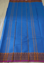 Load image into Gallery viewer, Blue Traditional Kanchi Cotton Saree - Vivaaha Silks & Sarees
