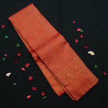 Load image into Gallery viewer, Crimson Red Bridal Kanchipuram Silk Sari with Antique design in Pure Gold Zari - Vivaaha Silks & Sarees