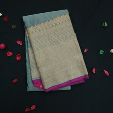 Load image into Gallery viewer, Grey Kanjivaram Silk Saree with Turning Border - Vivaaha Silks & Sarees