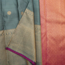 Load image into Gallery viewer, Grey Kanjivaram Silk Saree with Turning Border - Vivaaha Silks & Sarees