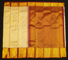 Load image into Gallery viewer, Half White with Maroon Kanjivaram Silk Saree - Latest Bridal Collections - Vivaaha Silks & Sarees