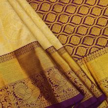 Load image into Gallery viewer, Half White Bridal Kanchipuram Silk Saree with Purple Border - Bridal Collections - Vivaaha Silks & Sarees