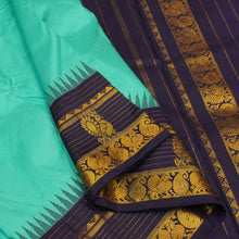 Load image into Gallery viewer, Classic Teal Blue Temple Korvai Kanchipuram Silk Saree - Vivaaha Silks & Sarees