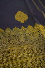 Load image into Gallery viewer, Truning Border Kanchipuram Silk Saree in Navy Blue with Gold Zari - Vivaaha Silks & Sarees