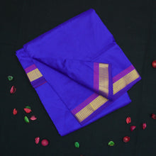 Load image into Gallery viewer, 10-Yard Kanchipuram Silk Saree in Blue Color - Madisar - Vivaaha Silks & Sarees