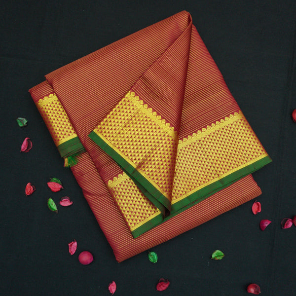 Red Kanchipuram Silk Saree - 9 Yard Bridal Saree - Vivaaha Silks & Sarees
