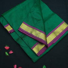 Load image into Gallery viewer, Bottle Green Kanchipuram Silk Saree - 9 Yard Saree - Vivaaha Silks & Sarees