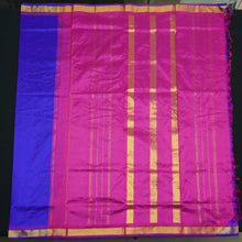 Load image into Gallery viewer, 10-Yard Kanchipuram Silk Saree in Blue Color - Madisar - Vivaaha Silks & Sarees
