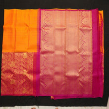 Load image into Gallery viewer, Half & Half Kanchipuram Silk Saree in Mango Yellow with Jaquard design - Vivaaha Silks & Sarees