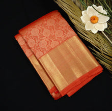 Load image into Gallery viewer, Chilli Red Jacquard Bridal Kanchipuram Pure Zari Silk Saree - Vivaaha Silks & Sarees