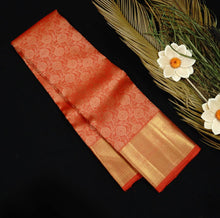 Load image into Gallery viewer, Chilli Red Jacquard Bridal Kanchipuram Pure Zari Silk Saree - Vivaaha Silks & Sarees