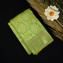Load image into Gallery viewer, Sheen Green Jacquard Bridal Kanchipuram Pure Zari Silk Saree - Vivaaha Silks & Sarees