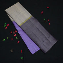 Load image into Gallery viewer, Cloudy Grey Mubbagam Kanchipuram Silk Sari - Vivaaha Silks & Sarees
