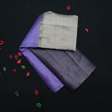 Load image into Gallery viewer, Cloudy Grey Mubbagam Kanchipuram Silk Sari - Vivaaha Silks & Sarees