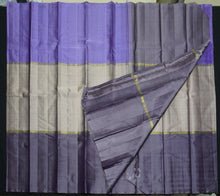 Load image into Gallery viewer, Cloudy Grey Mubbagam Kanchipuram Silk Sari - Vivaaha Silks & Sarees