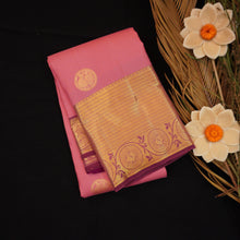 Load image into Gallery viewer, Peach Pink Kanchipuram Silk Saree | Magenta Border & Pallu - Vivaaha Silks & Sarees