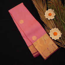 Load image into Gallery viewer, Peach Pink Kanchipuram Silk Saree | Magenta Border & Pallu - Vivaaha Silks & Sarees