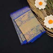 Load image into Gallery viewer, Blue Kanchipuram Silk Bridal Saree with Gold Zari & Jacquard Grace - Vivaaha Silks & Sarees