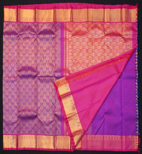 Load image into Gallery viewer, Purple Bridal Kanchipuram Silk Saree Pure Gold Zari - Vivaaha Silks & Sarees