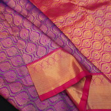Load image into Gallery viewer, Purple Bridal Kanchipuram Silk Saree Pure Gold Zari - Vivaaha Silks & Sarees
