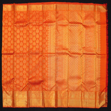 Load image into Gallery viewer, Orange Floral Jacquard Bridal Kanchipuram Silk Saree - Vivaaha Silks & Sarees